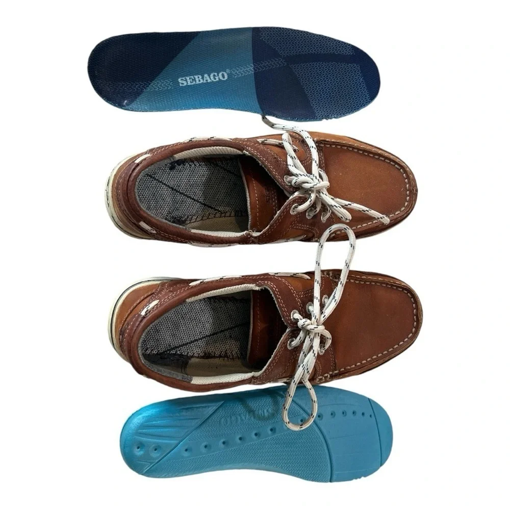 Sebago Leather Boat Triton Three-Eye Brown - Dark Brown Shoes 7000GF0-983
